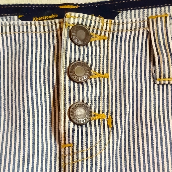 Abercrombie & Fitch Blue Striped Women's Cotton Skirt-Size 4 - Picture 2 of 11